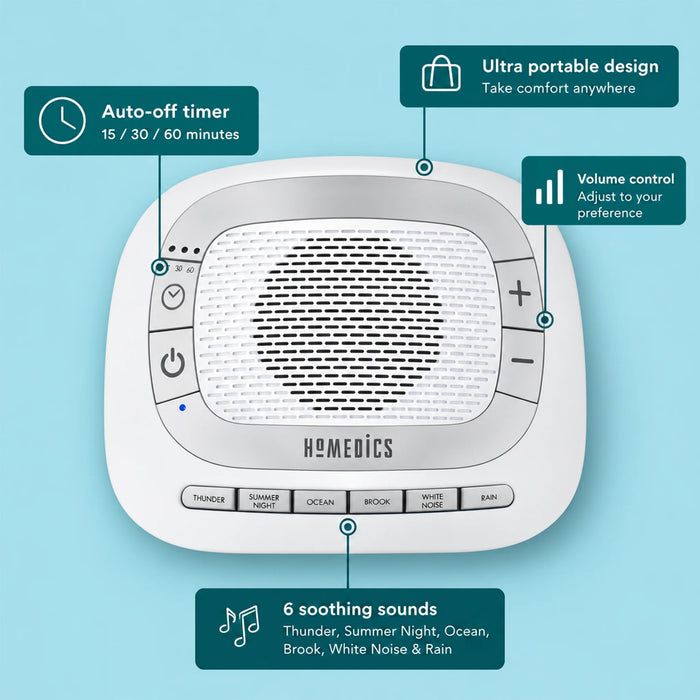 HoMedics SoundSpa Rejuvenate with six soothing sounds, volume control and auto-off timer