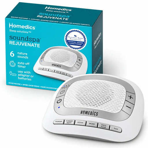 HoMedics SoundSpa Rejuvenate portable sound machine with retail packaging