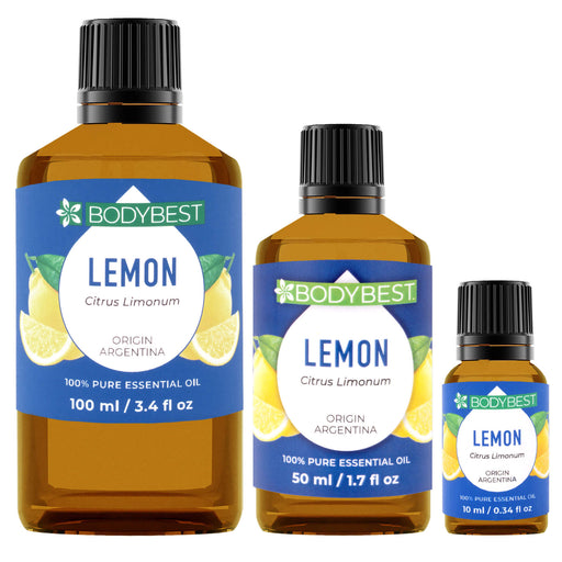 3 available sizes BodyBest Lemon Essential Oil 10ml 50ml 100ml