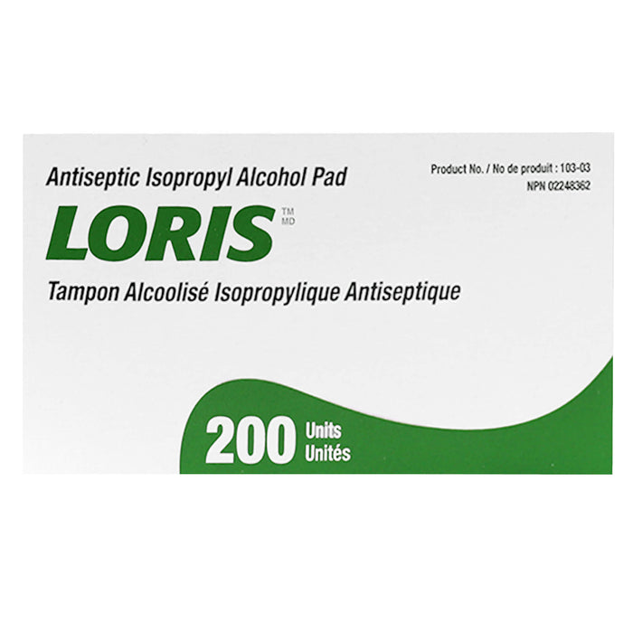 Box of Loris Alcohol Prep Wipes 200 units
