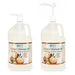 Lotion gel gallon pump dispenser in use dispensing massage oil from gallon container
