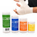 MKO Elastic Bandages assorted sizes with color-coded identification stripes, displayed on a white background.
