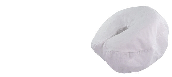 Flannel face rest cover on crescent pad