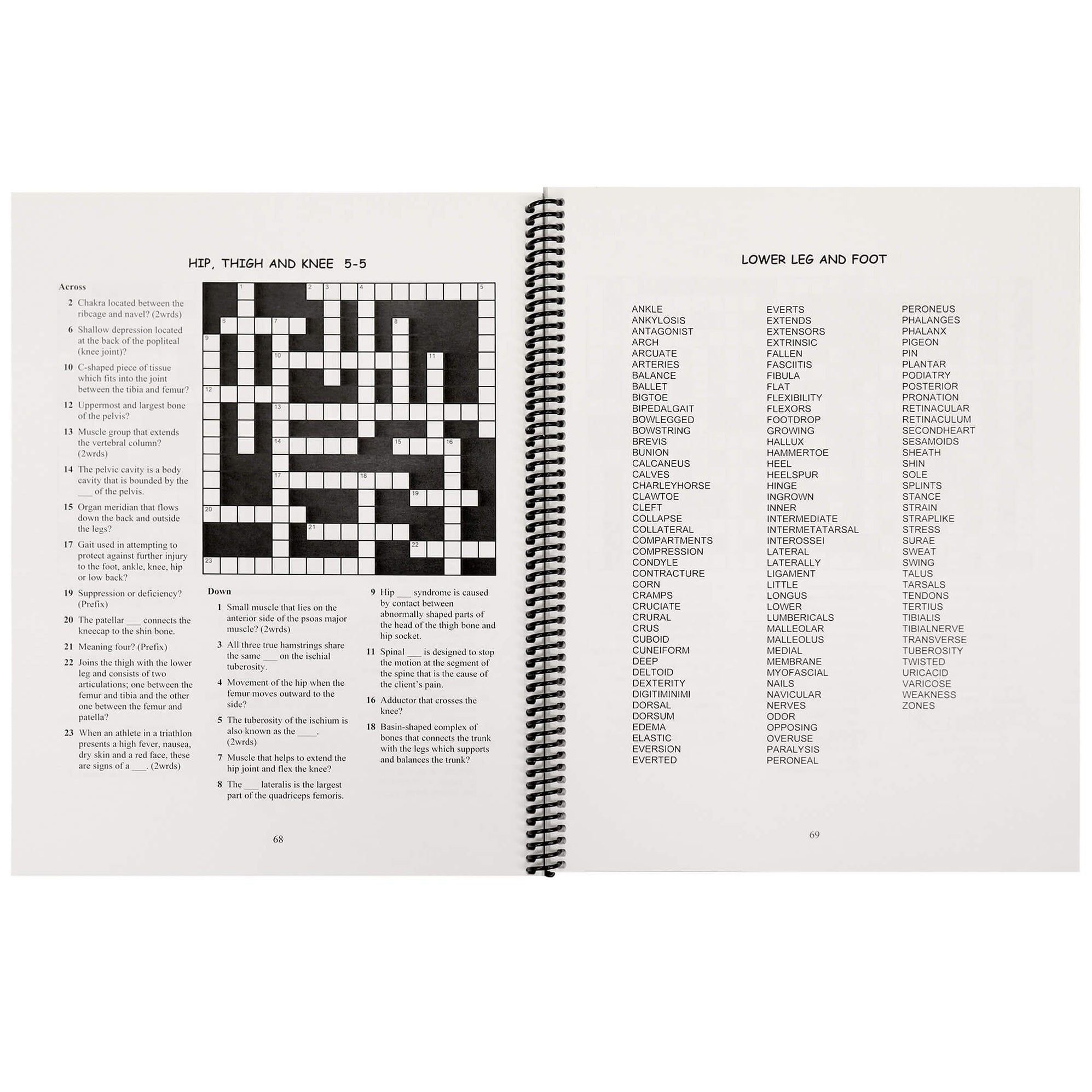 Massage Therapy Crossword Puzzle Book Kim Rossell