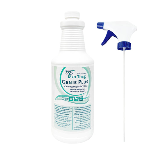 Myo-Ther Genie Plus massage table spray cleaner, 1L bottle with trigger sprayer
