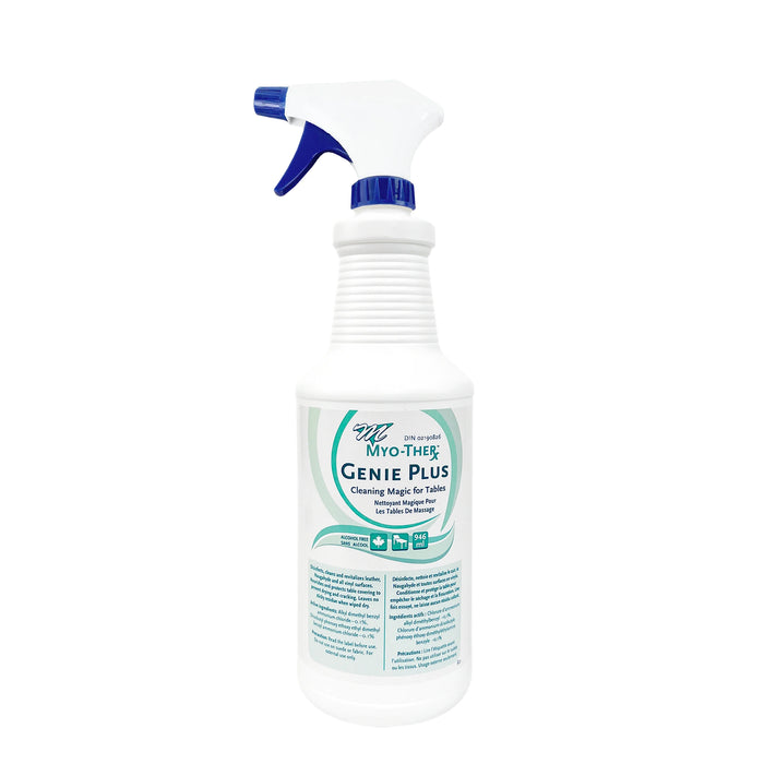 Myo-Ther Genie Plus massage table spray cleaner, 1L bottle with trigger sprayer