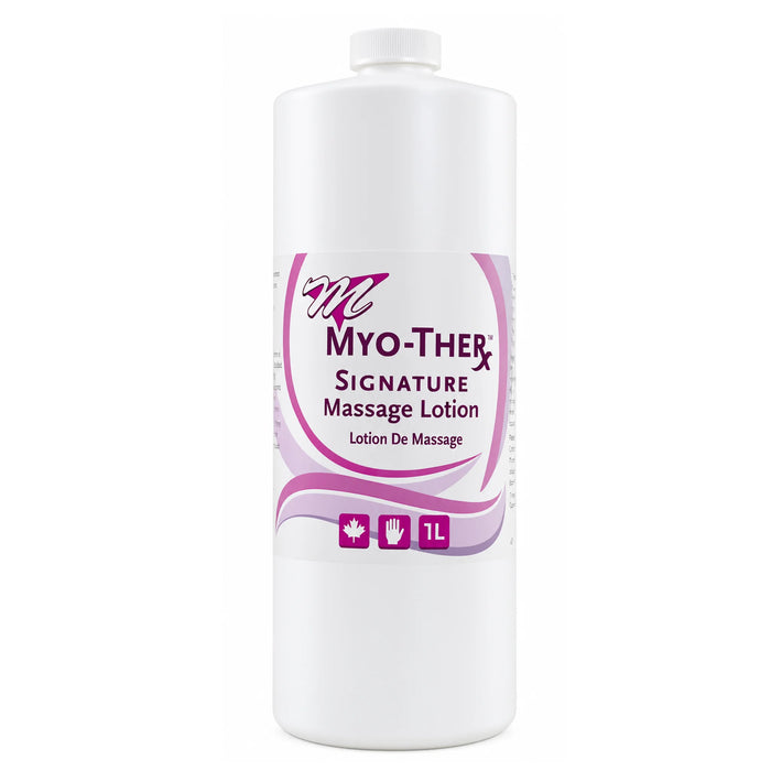 Myo-Ther Signature Massage Lotion 1 L bottle for massage therapists and clinics