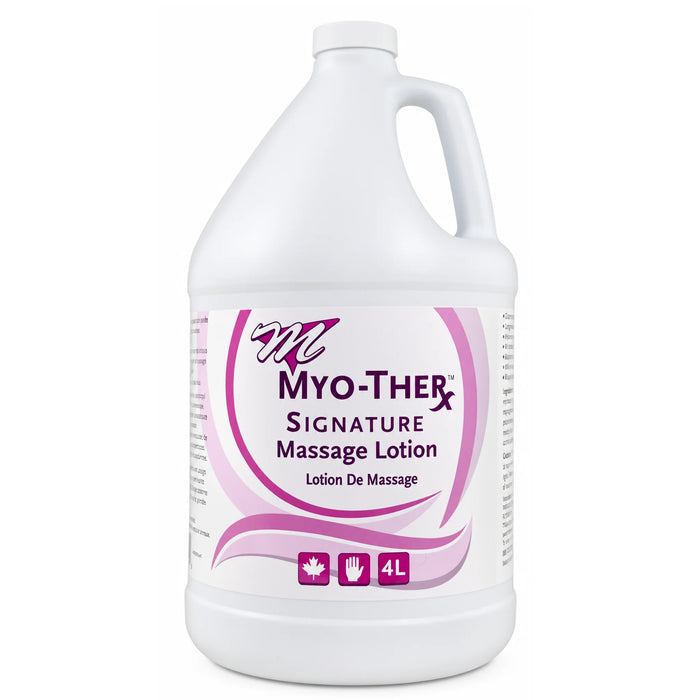Myo-Ther Signature Massage Lotion 4 L jug for professional massage therapy clinics