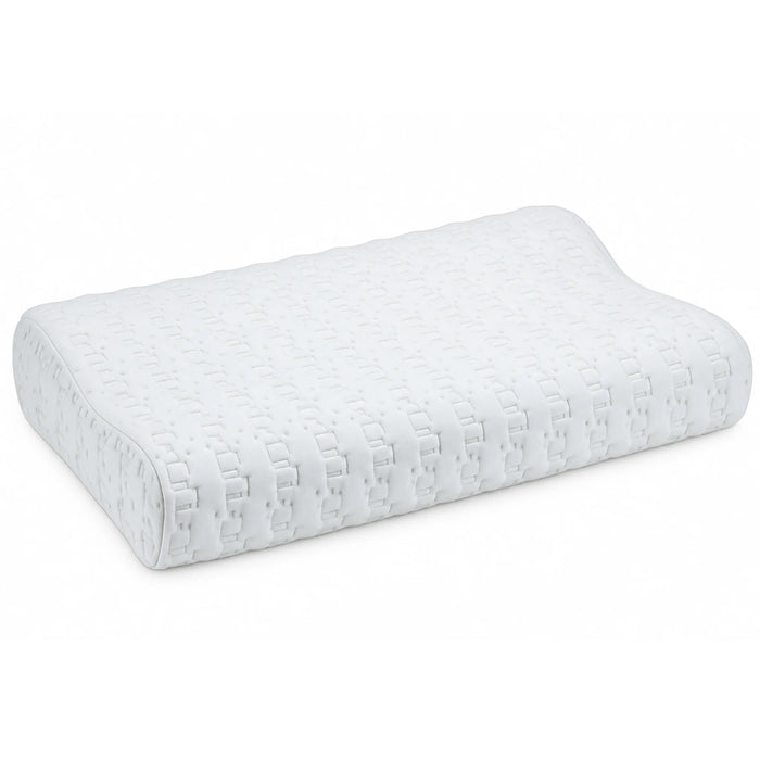 ObusForme Comfort Sleep contoured memory foam pillow with breathable white cover