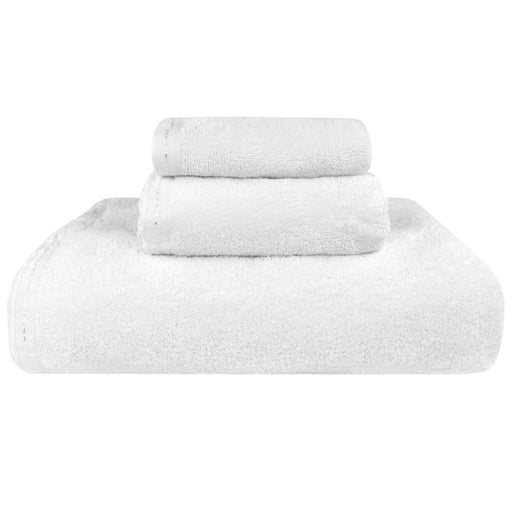 Organic Cotton Towel 3 pc set color White stacked