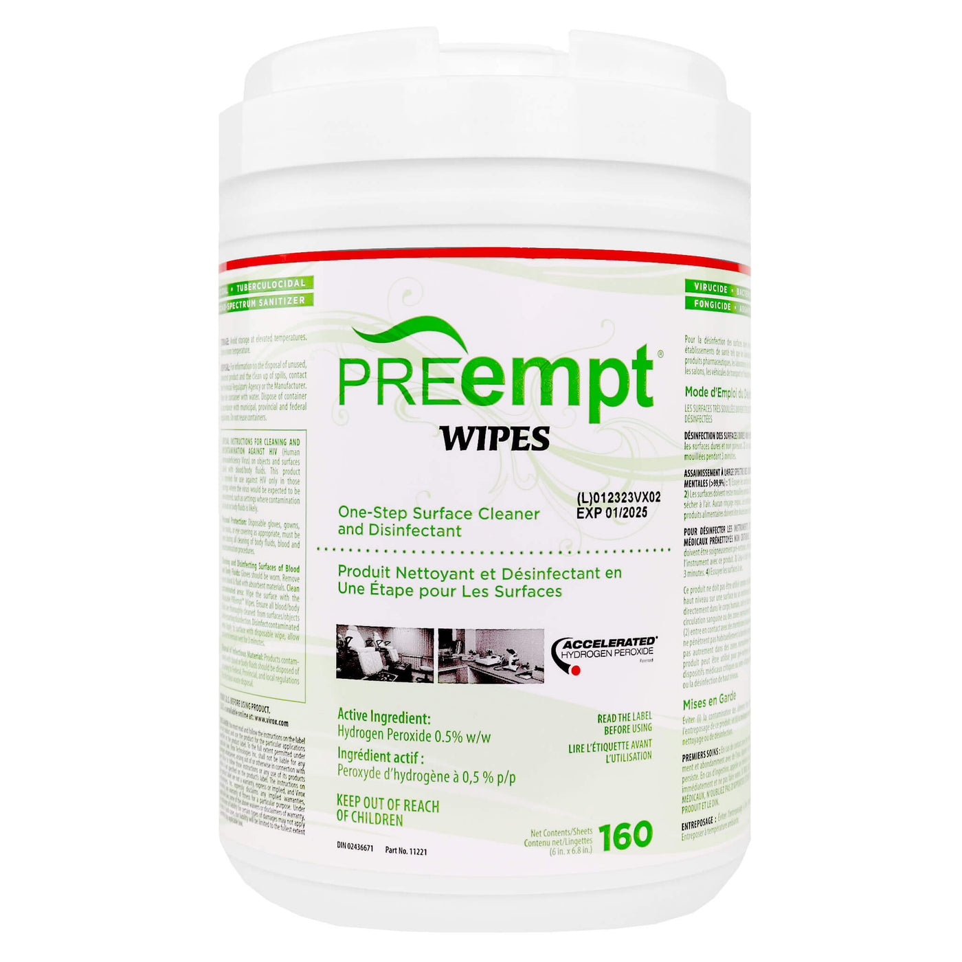 PREempt Surface Disinfectant Wipes 160 Ct – Health Canada Approved