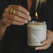 Lighting a Honey Tobacco Candle from Picot Collective 