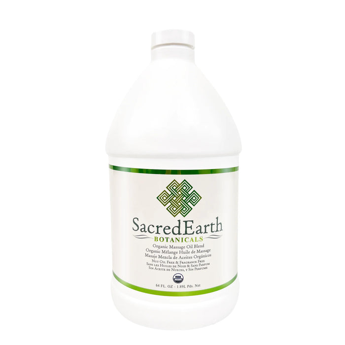 SacredEarth Organic Massage Oil Half Gallon, USDA Certified Organic massage oil blend with sunflower, safflower, olive and jojoba oils for professional bodywork