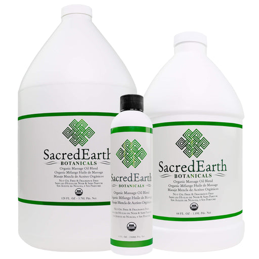SacredEarth Organic Massage Oil 3 available sizes