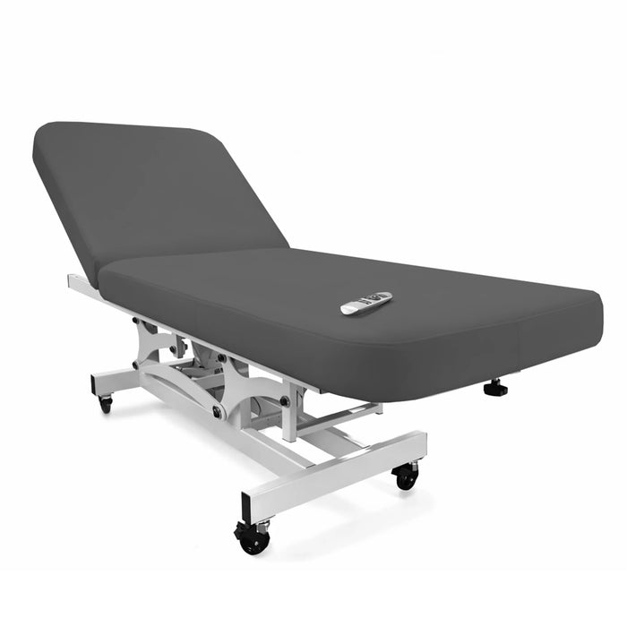 silhouet-Tone electric spa treatment table charcoal color shown in use in a professional spa setting