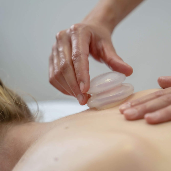 Silicone Cupping set being used a female model