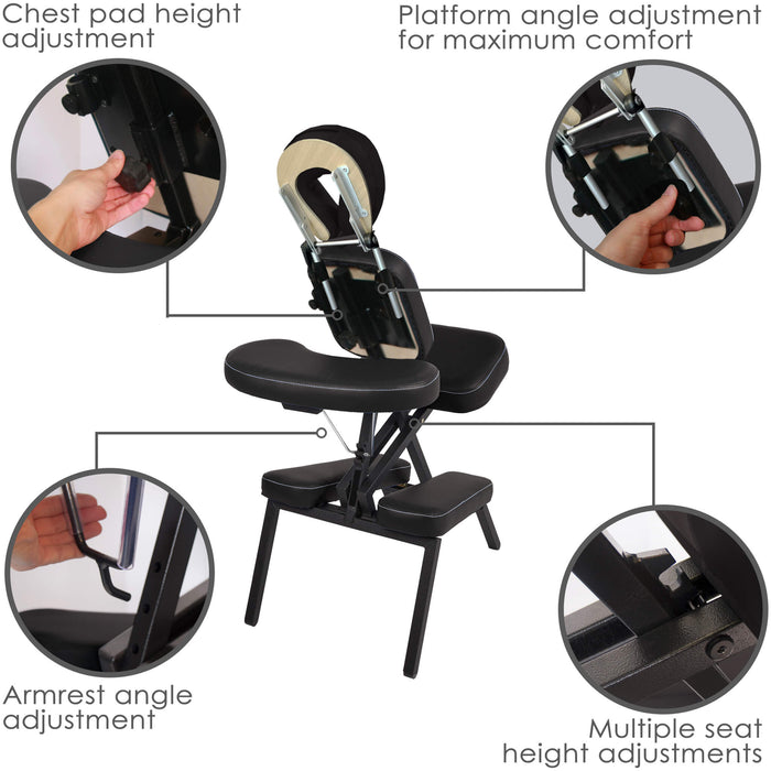 Earthlite Stronglite MicroLite Portable Massage Chair features