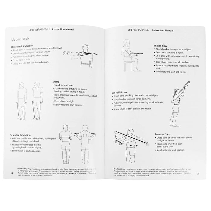 TheraBand Booklet open showing exercises 