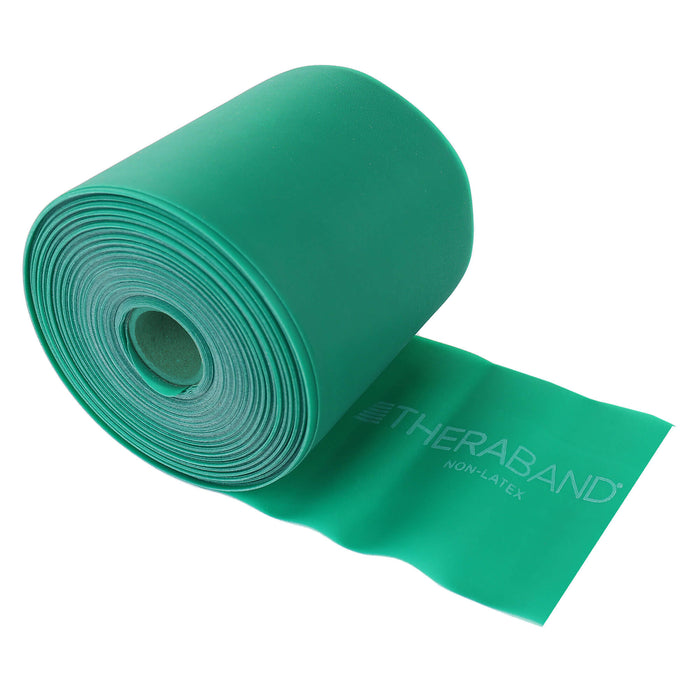Theraband latex free resistance band 25 yard green roll