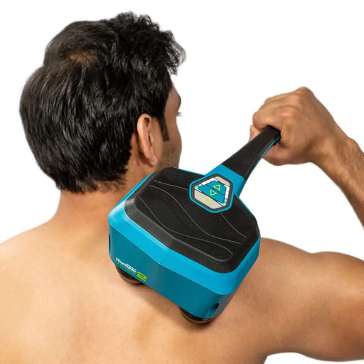 Thumper Lithium 2 in use on male back and shoulder