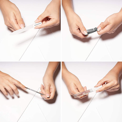 Tweezerman Glass Manicure set in use by female model
