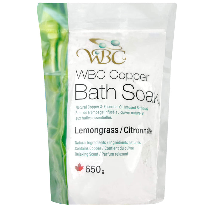 WBC Copper Bath Salts Lemongrass 650g pouch