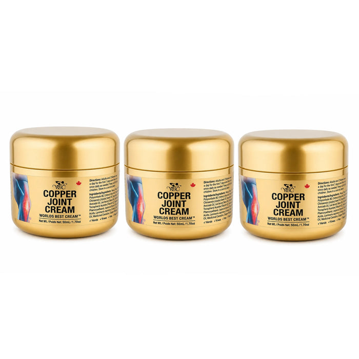 3 jars of World's Best Cream copper joint cream 50ml x 3