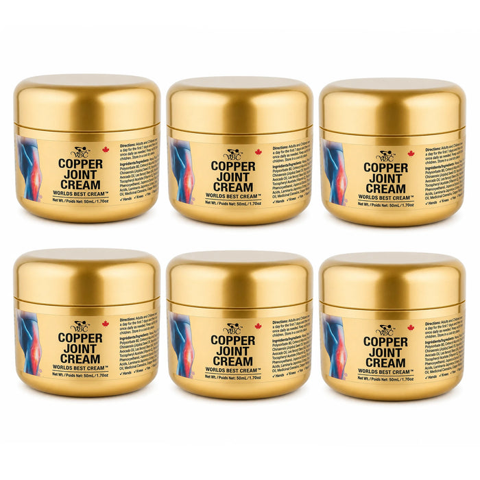 6 jars of World's Best Cream copper joint cream 50ml x 6