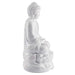 Side view of White Resin Peaceful Buddha
