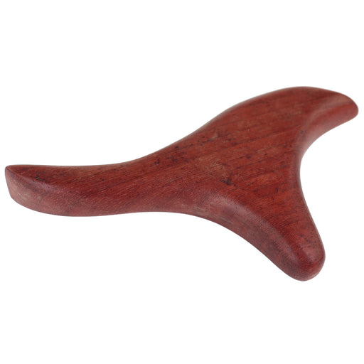 Wood Triangle Massage Tool for reflexology brown colour lying flat
