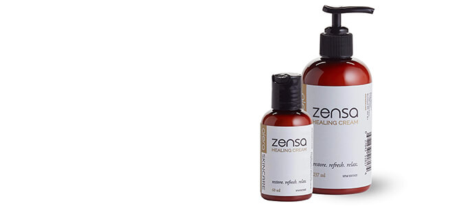 2 available sizes zensa healing skin cream 60ml and 237 ml with pump