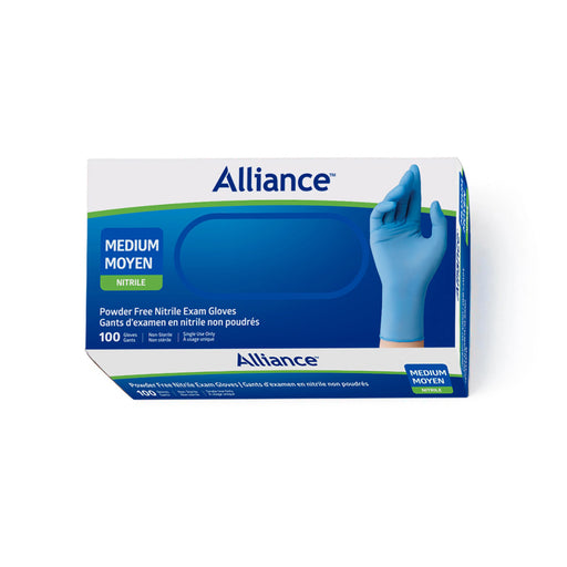 Alliance nitrile powder free examination gloves box medium