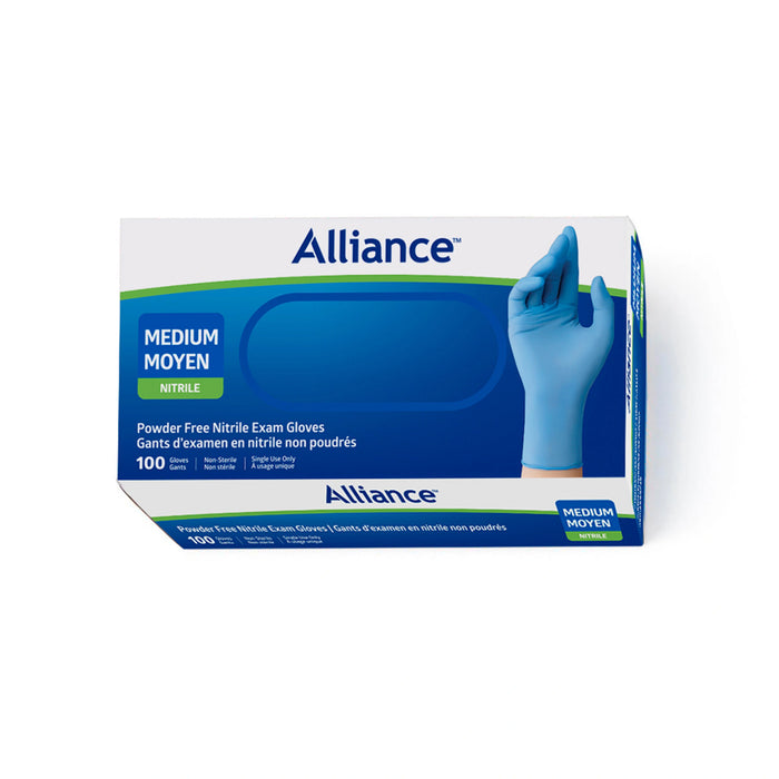 Alliance nitrile powder free examination gloves box medium