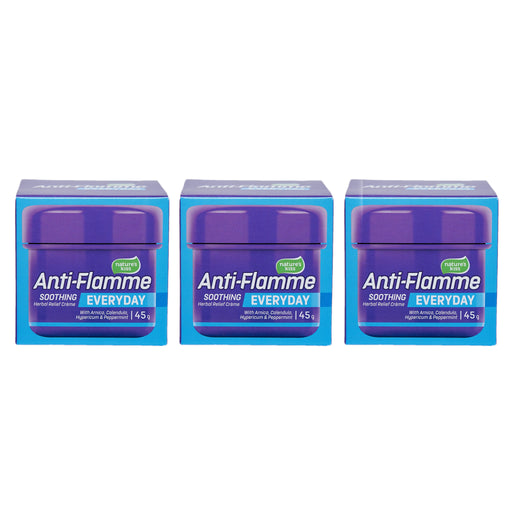 Three boxes of Anti-Flamme Everyday cream  45 g jars x 3