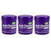 Three purple jars of Nature's Kiss Anti-Flamme Extra 50% More Arnica cream 120g arranged side by side on a white background.