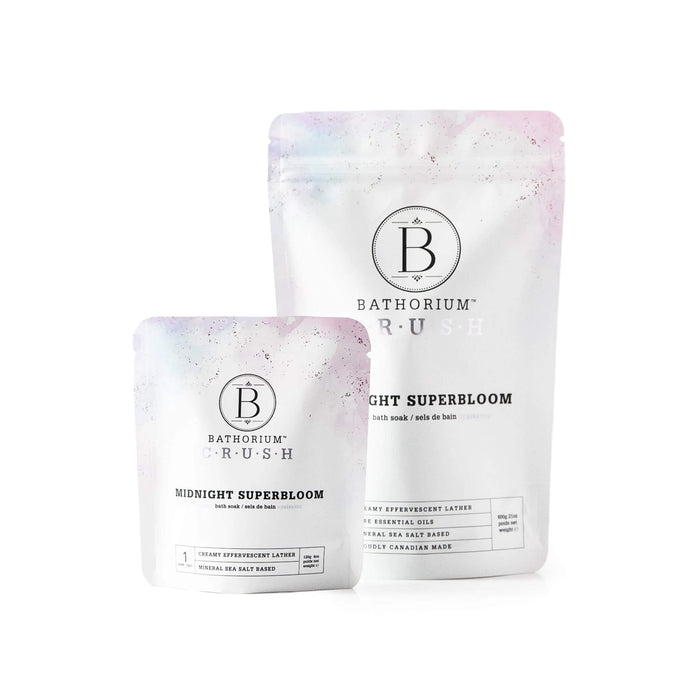 Bathorium Crush Bath Soak Midnight Superbloom in two sizes