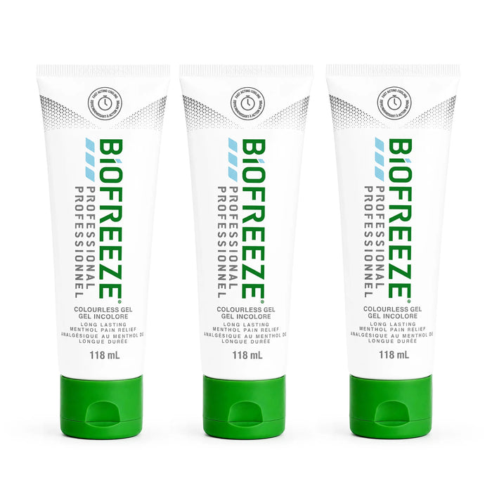 3 Tubes of Biofreeze Professional Cooling Gel 4 oz Tube for Muscle and Joint Pain Relief