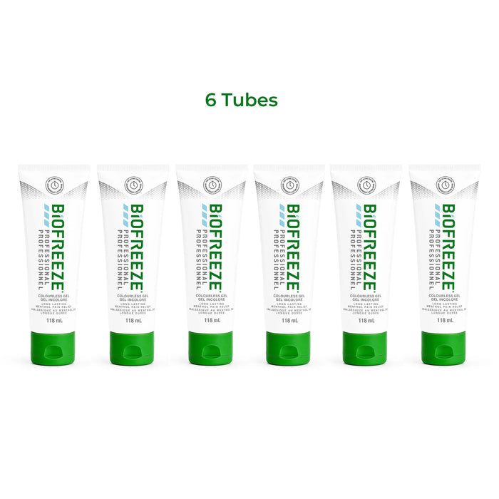 6 Tubes of Biofreeze Professional Cooling Gel 4 oz Tube for Muscle and Joint Pain Relief