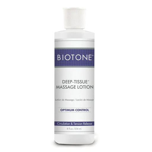 Biotone Deep Tissue Massage Lotion 8oz botthe against white background
