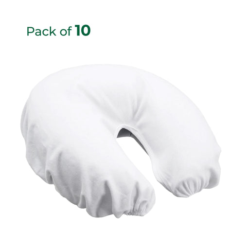 10 pack of BodyBest Microfiber Seamless Massage Face cradle coves in white color