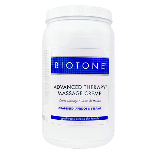 Biotone Advanced Therapy Massage Creme container on a white background