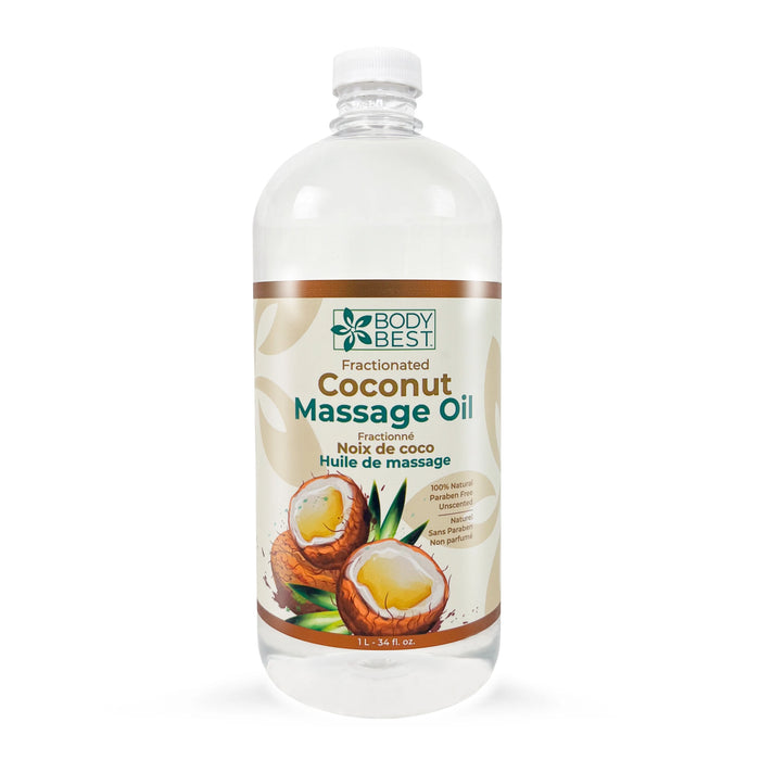 Bodybest Coconut Massage oil of one litre against white background