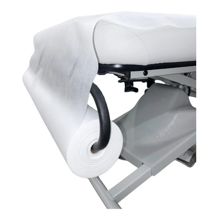 Bodybest white massage table with a cover on a white background