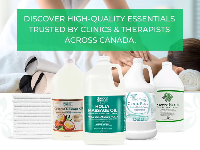 Hero banner of BodyBest massage products with massage therapy background for recovery and wellness