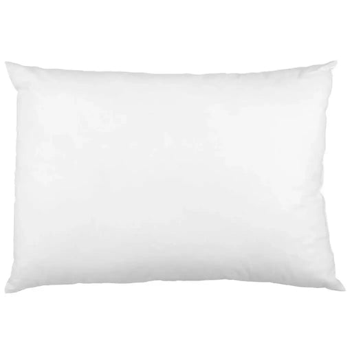 White dacron filled pillow on a white background