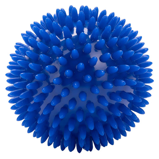 Blue spiky massage ball on a white background
