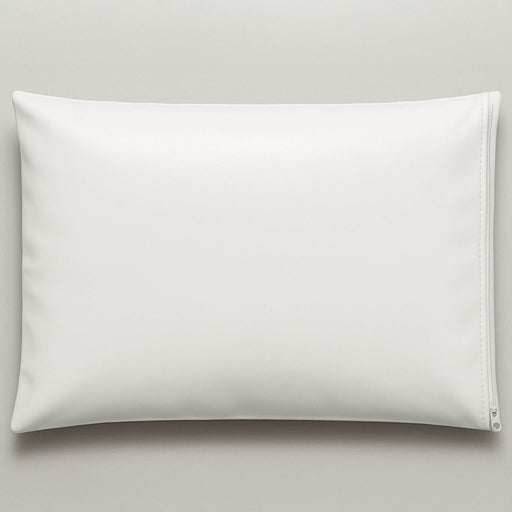 Bodybest White vinyl pillowcase & pillow  on a light gray background
