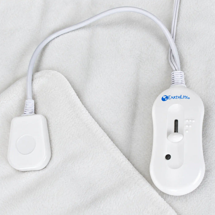 A close up fabric and controller of Earthlite Bodyworker's choice massage table warmer