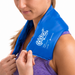 Chattanooga ColPac cold therapy neck contour blue vinyl is being used on neck 