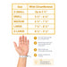 size chart and measurement tips for Cindy wrist support brace